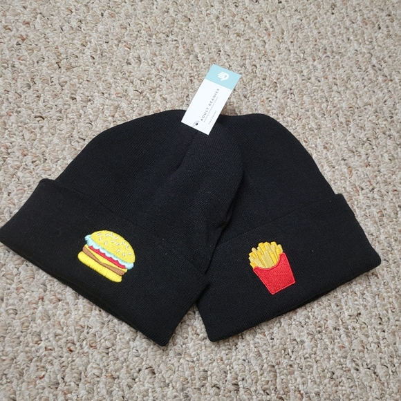 Target Accessories - Couples Matching Beanie Hat Burger Fries Valentine Gift Set of 2 NEW Adult